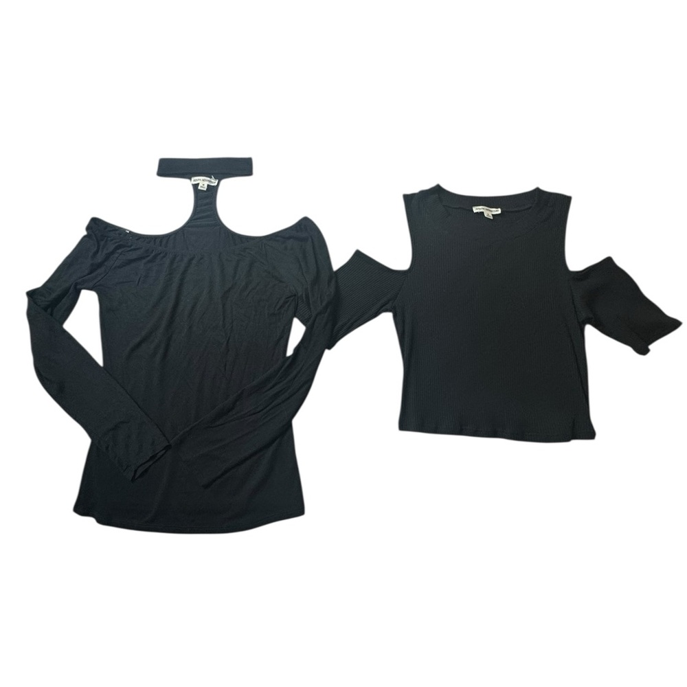 NWOT Zenana Outfitters Black Cold Shoulder Long Sleeve Top